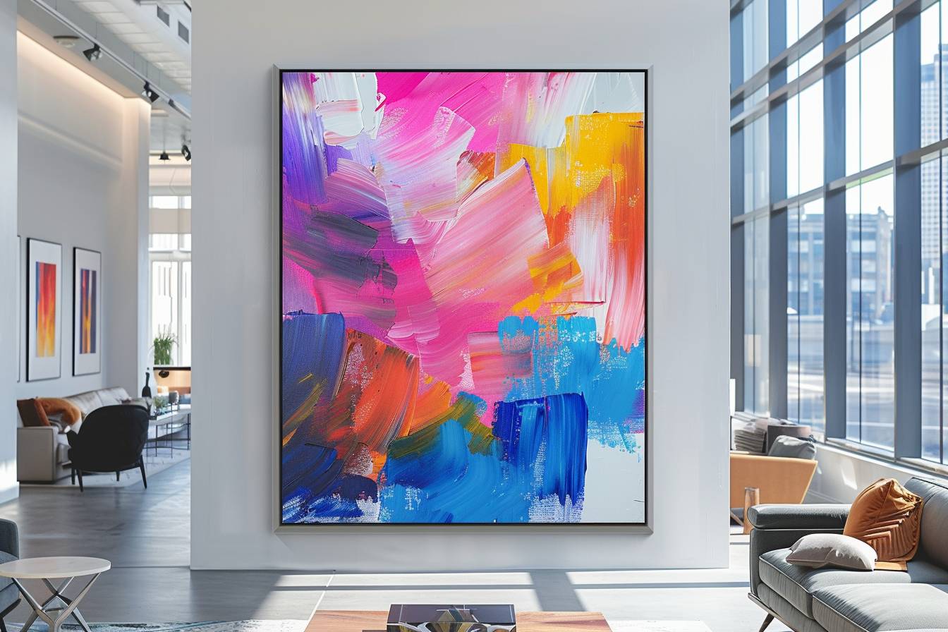 Techniques avant-gardistes pour harmoniser les couleurs de peinture dans une maison ouverte, illustrant une harmonie parfaite de couleurs vives et apaisantes.